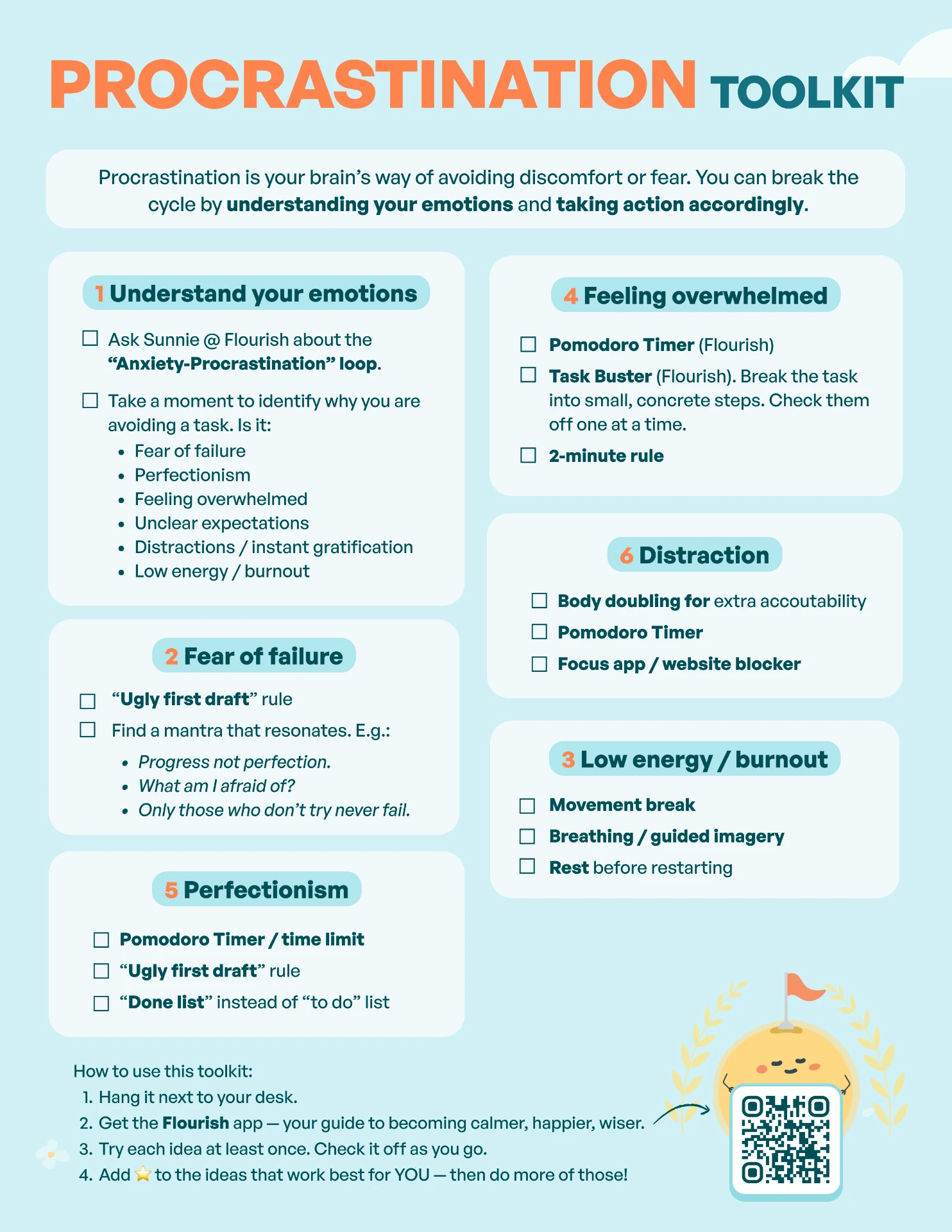 Procrastination Toolkit worksheet preview