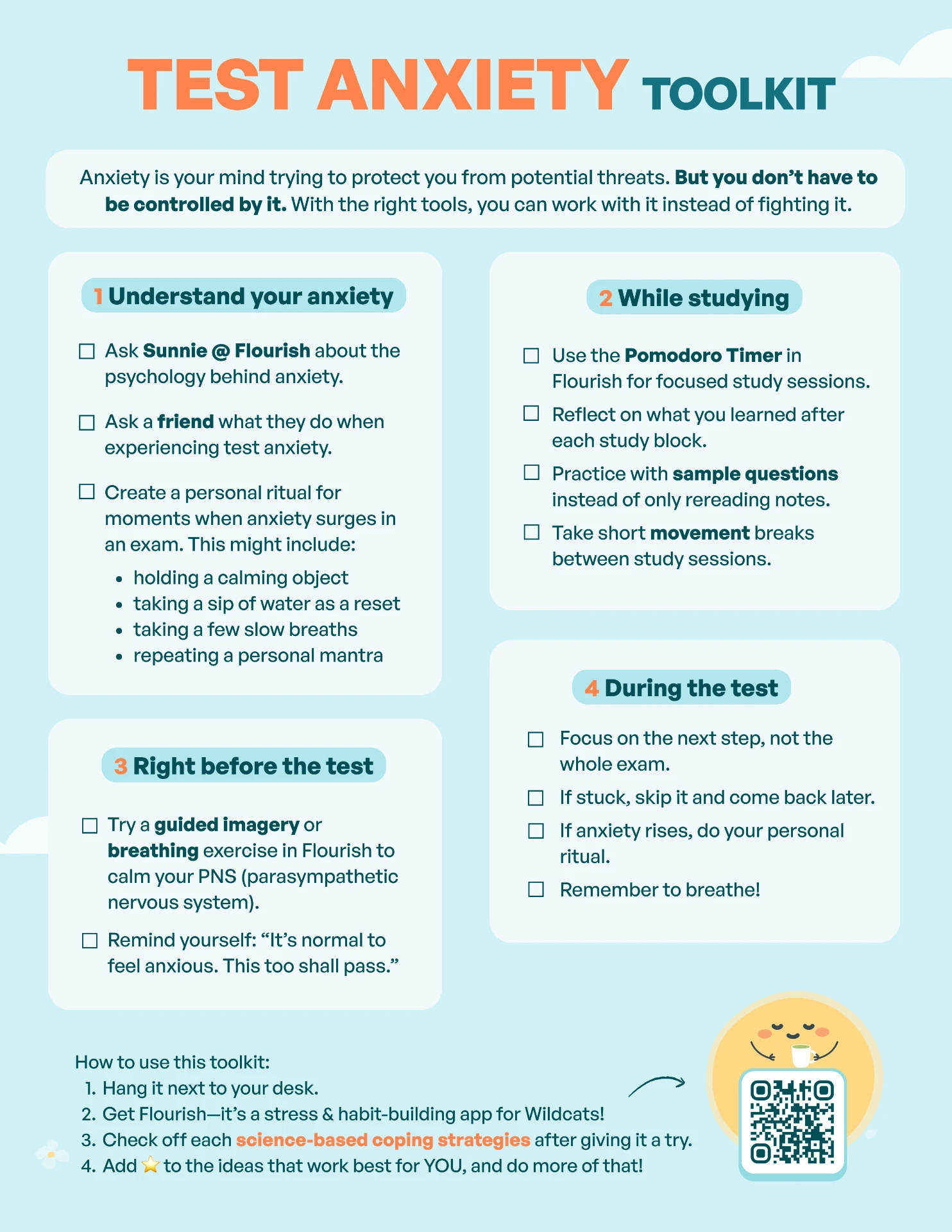 Test Anxiety Toolkit worksheet preview