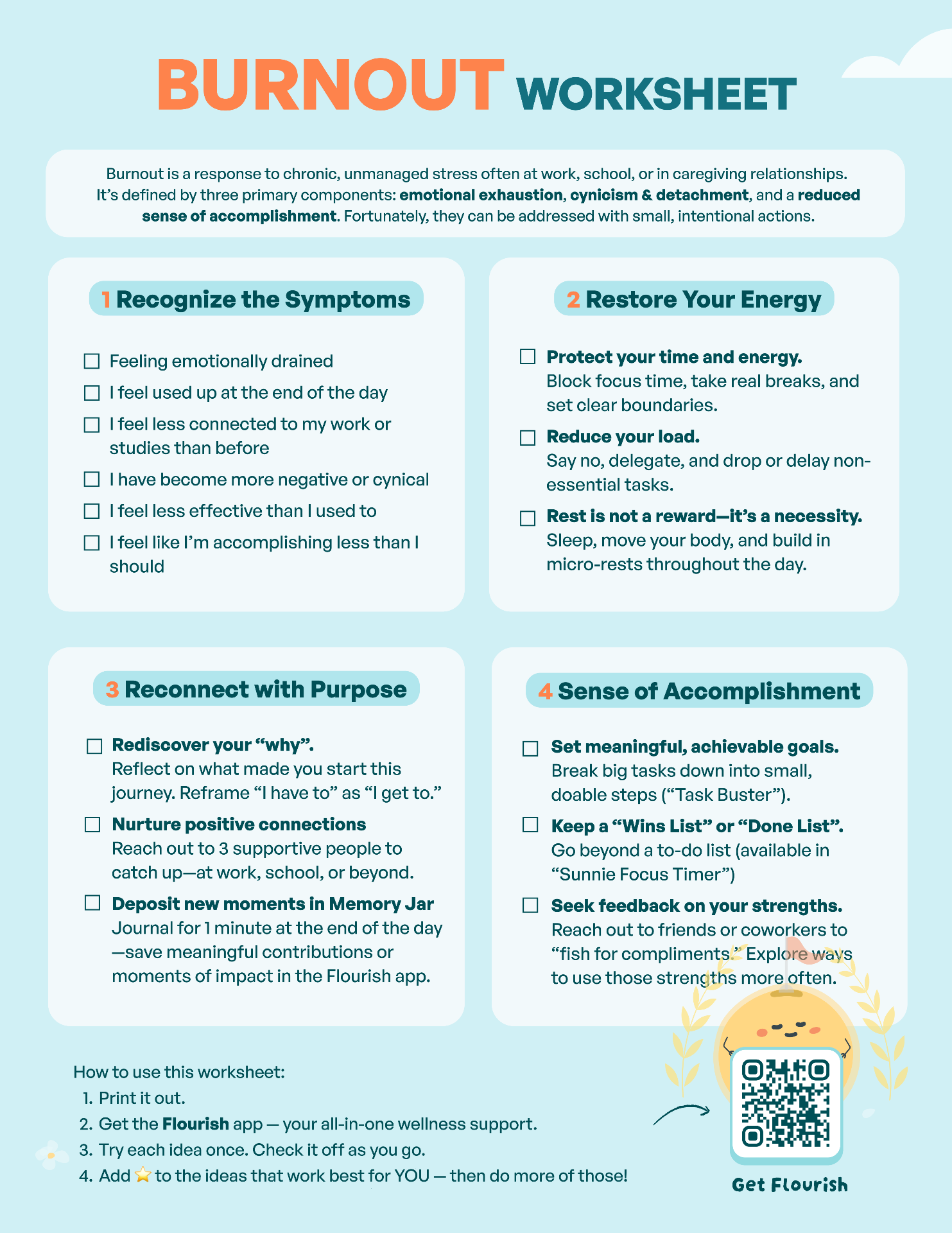 Burnout Toolkit worksheet preview